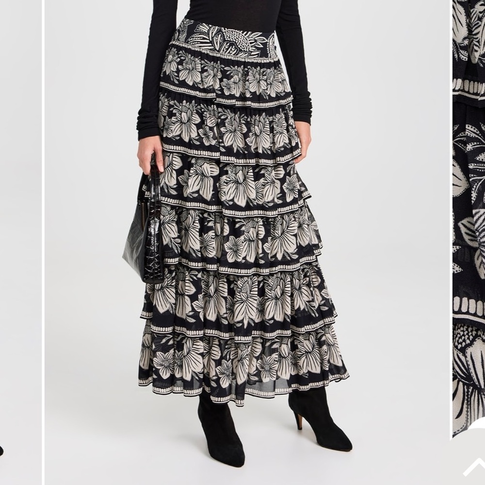 Farm Rio Pasley Bloom Tiered Skirt